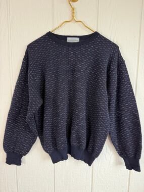 Vintage 90s Library Tricot St Raphael Wool Sweater L Speckled Knit Grandpa